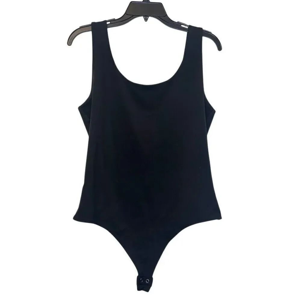 Express Body Contour Scoop Neck Sleeveless Compression Black Bodysuit Size Large